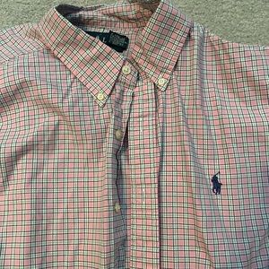 Pink polo button down